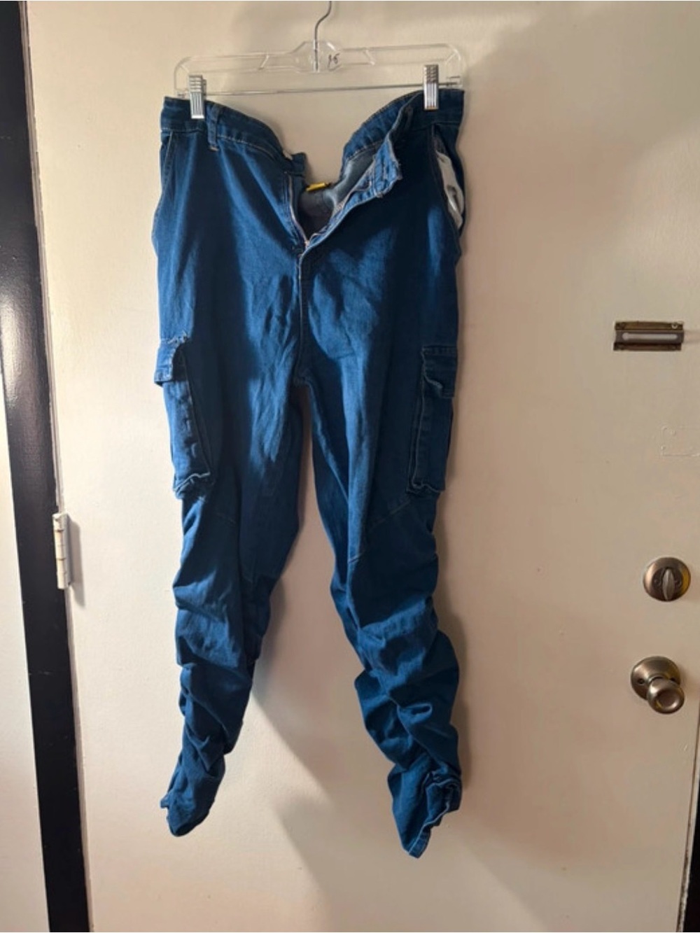 Daisy Blue Cargo Pants with Side Flap Pockets